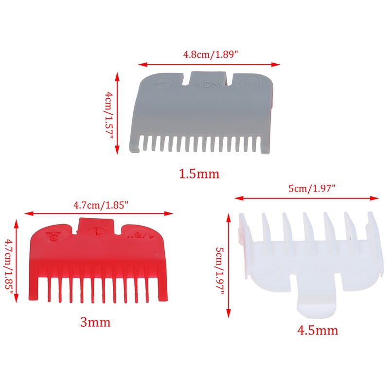 &lt; E2id &amp; &gt; 3Pcs / Set Sisir Panduan Potong Rambut Pengganti Untuk Perlengkapan Salon