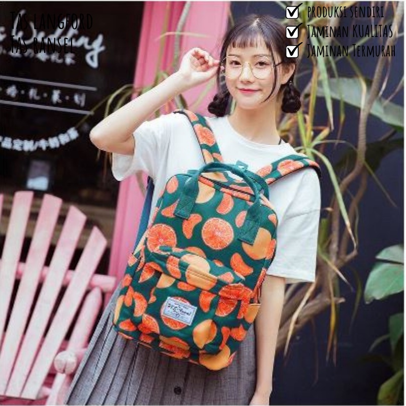 Tas Ransel Wanita - Sekolah Kuliah Kerja Traveling Multifungsi Backpack Punggung Bahu Model Korea Fashion Import Original Kapasitas Besar Waterproof Anti Air Laptop Kapasitas Besar Perempuan Cewek