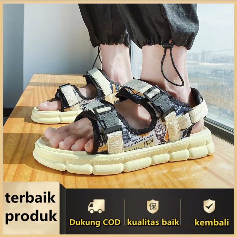 【Promo termurah7.7】SANDAL PRIA SANDAL GUNUNG PRIA-SANDAL GUNUNG PRIA ORIGINAL /SANDAL GUNUNG PRIA TERBARU/[FREE ONGKIR]Tali Belakang Yang BiSa DilepaS/Padat Semua Karet/Non-Slip Di Hari Hujan/Sendal Fashion Pria/Sendal Kasual Pria