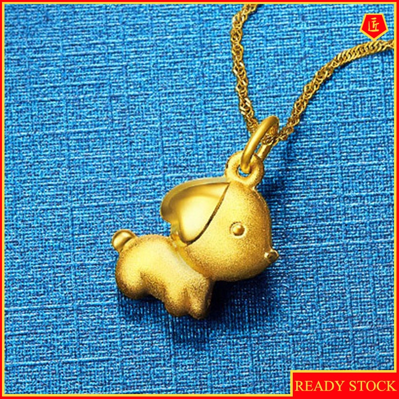 [Ready Stock]Cute Fashion Gold Plated Cartoon Dog Pendant Necklace