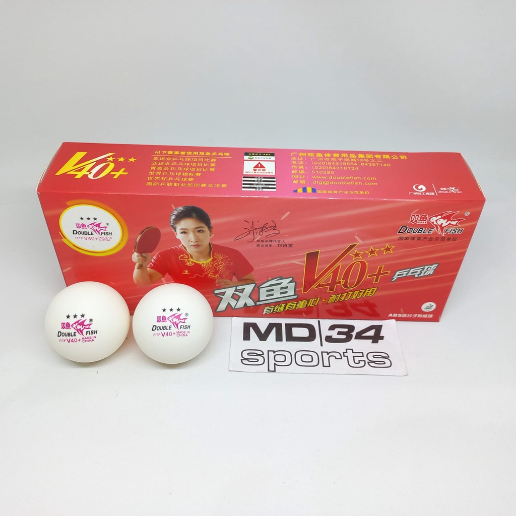 BOLA DOUBLE FISH V40+ ABS *3 ISI 10 BOLA PER BOX - BOLA MURAH