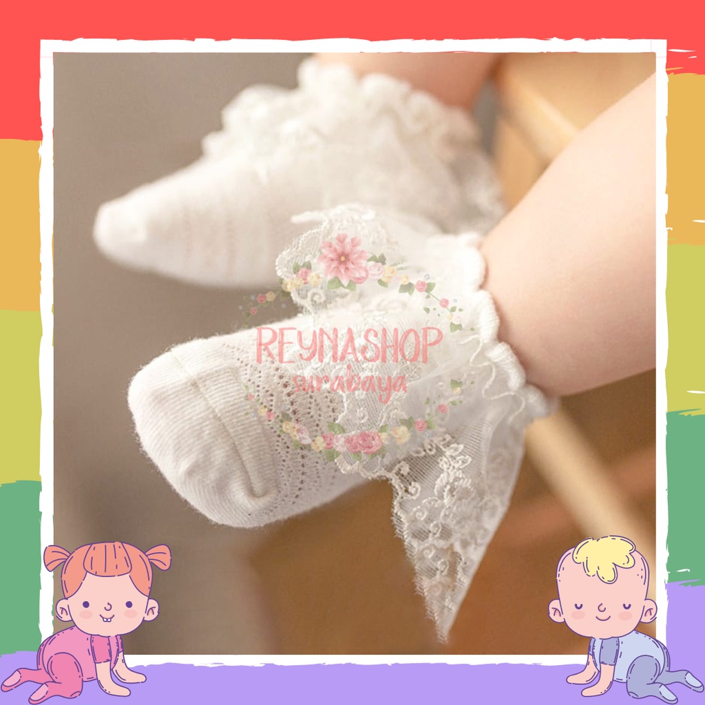 Kaos kaki perahu/Kaos kaki anak bayi motif renda bunga renda bunga garis