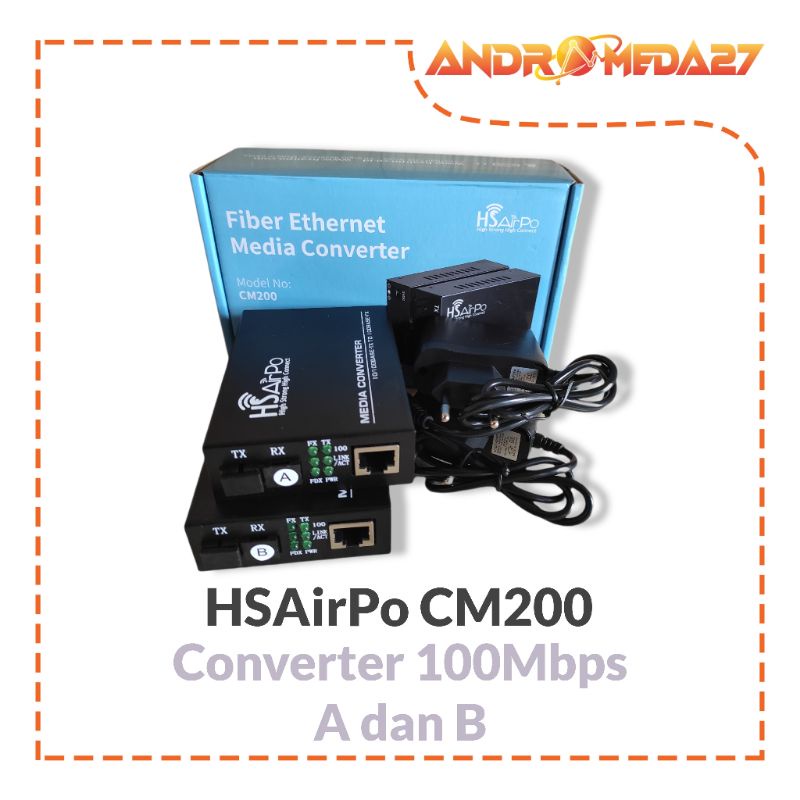 HSAirPo CM200 Fiber Media Converter 100Mb 20KM HS AirPo CM200