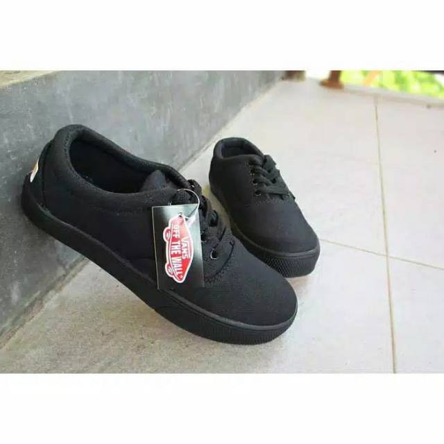 Sepatu Vans Authentic Black White Hitam Black Sneakers Casual Sekolah Kerja Kuliah Formal Murah Awet