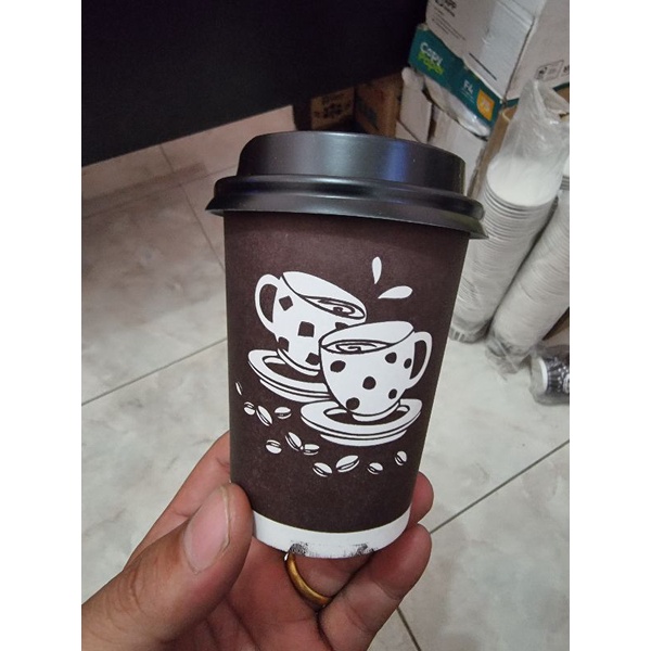 Hot Paper Cup Motif / Gelas Kertas Motif 8 &amp; 9 Oz- tanpa tutup @ 50 pcs