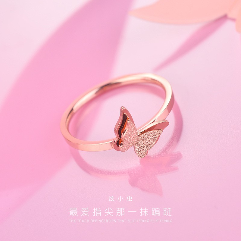 Cincin Wanita Titanium Korea Model Kupu - ercassia