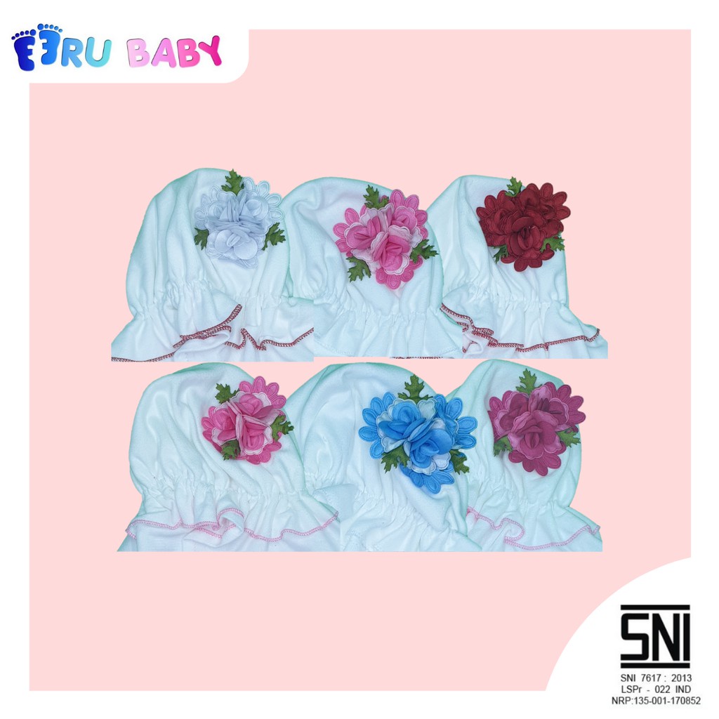 Eeru Baby | Flower (Bunga) Series | Jilbab Bayi | Kerudung Bayi | Hijab Baby | 0-6m