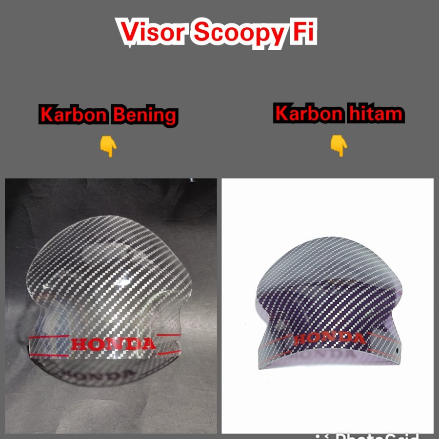 Visor Honda Scoopy fi karbon bening