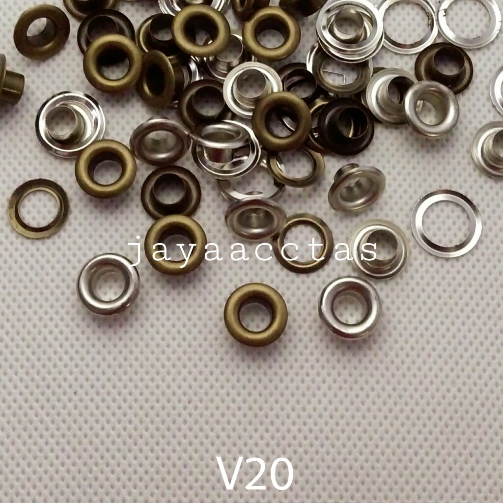 mata ayam V20 ukuran lubang 5 mm/100 pcs + ring belakang