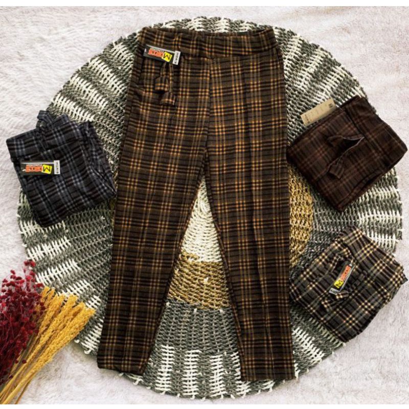 XX BAGGY KOTAK BASIC DOTY / CELANA TARTAN PANJANG / LUNA PANTS MOTIF KOTAK