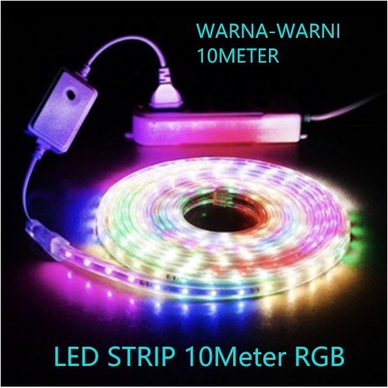 ECOKING Lampu LED STRIP SELANG 10Y 220v 10 Yard RGB Full set ORIGINAL