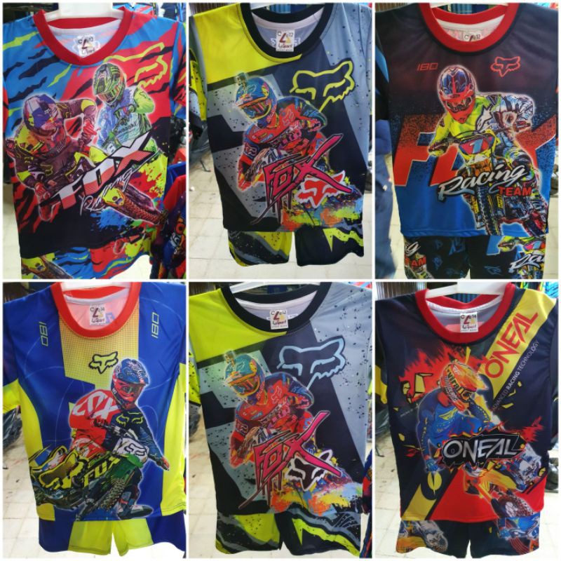 SETELAN BAJU/KAOS ANAK MOTOCROSS BALAP / MOTOR RACING KIDS MURAH