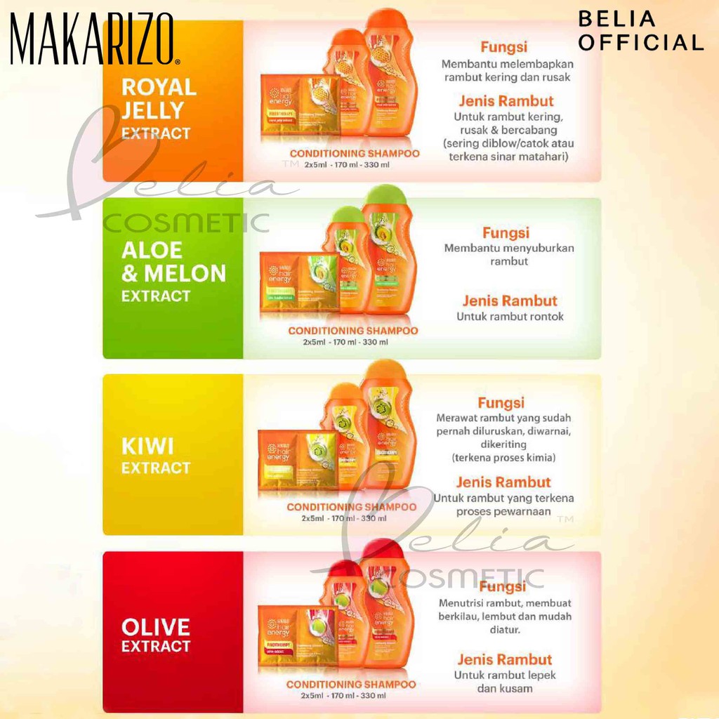 ❤ BELIA ❤ MAKARIZO Hair Energy Shampoo Sachet 10mL (2x5mL) | Fibertherapy Shampo Sampo