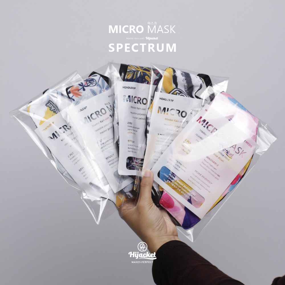 Masker Kain Motif Wanita Pria Dewasa Headloop Micromask 2 Lapis Murah Original Hijacket Hijab COD-8