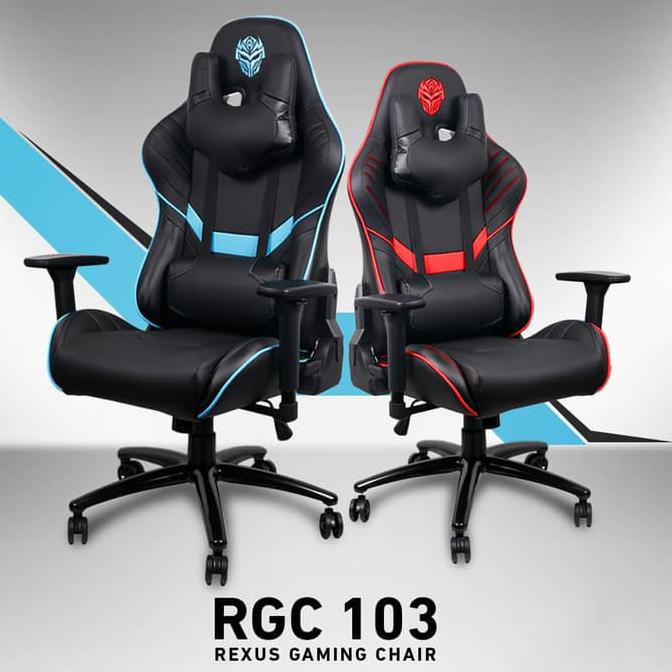  Kursi  Gaming  Rexus Rgc103 V2 Biru Chair Seat Komputer 