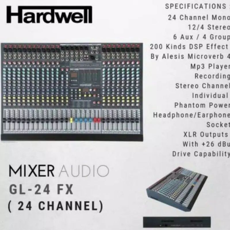 Mixer hardwell GL-24FX original mixer 24 channel hardwell