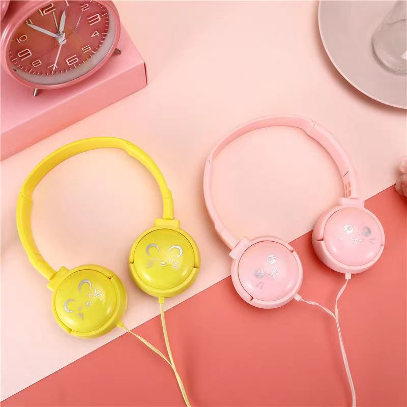 Headphone bando Macaron macaron xtra super bass game gaming Mic warna cantik gamer