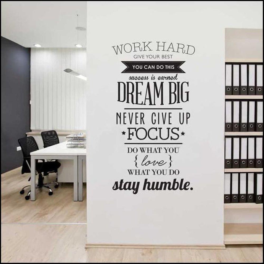 Jual Wall Sticker Dinding Kaca Motivasi Kata Bijak Work Hard