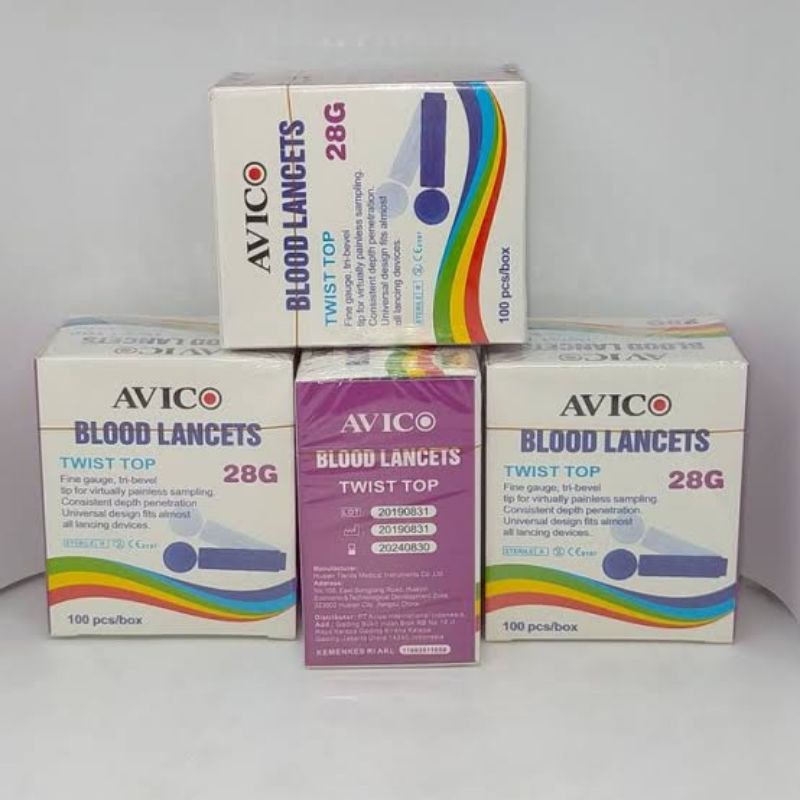 Blood lancet 28G Avico 100 Pcs / Jarum lancet 28G / Jarum untuk ambil darah