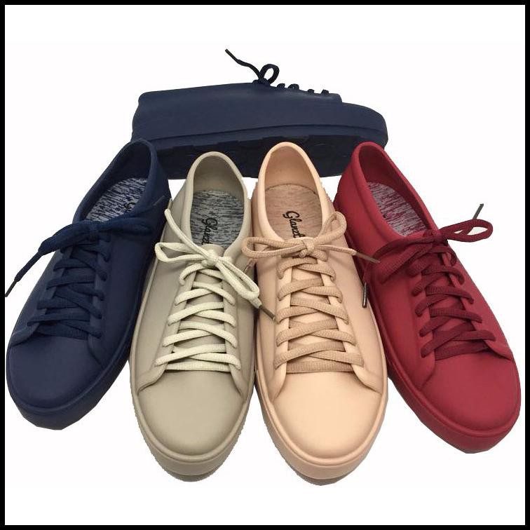 Sneakers Tali  Jelly  Shoes  Merk Glanzton Dus Polos Sepatu 