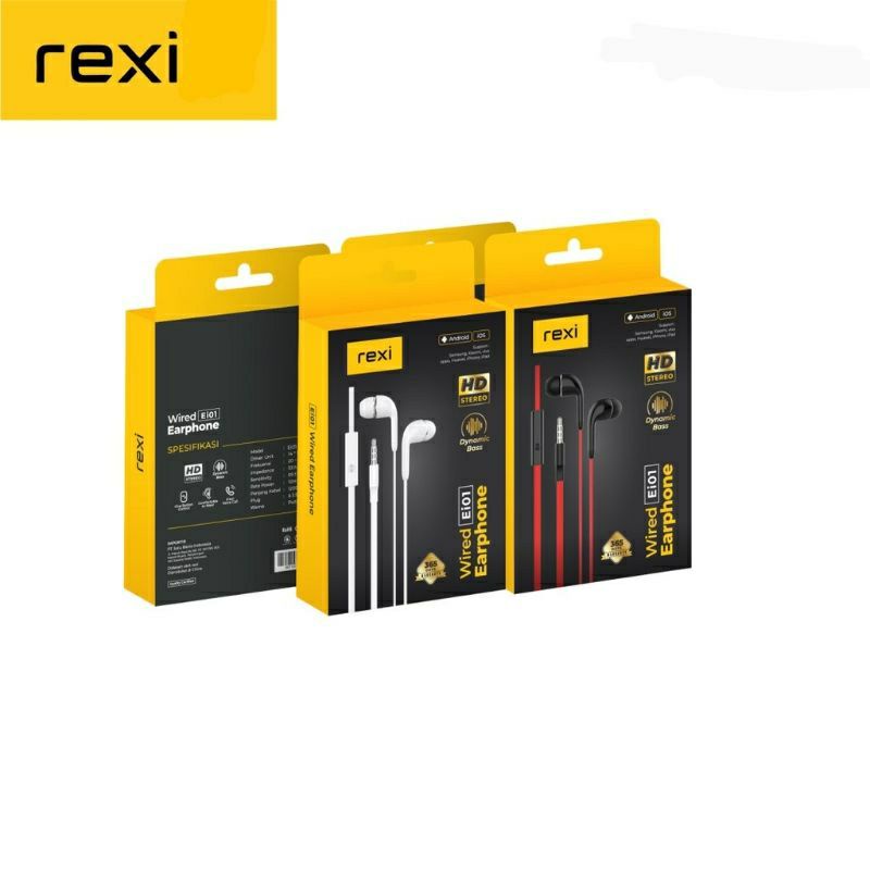 Headset Rexi Ei01 HD Stereo Dynamic Bass - Wired Earphone