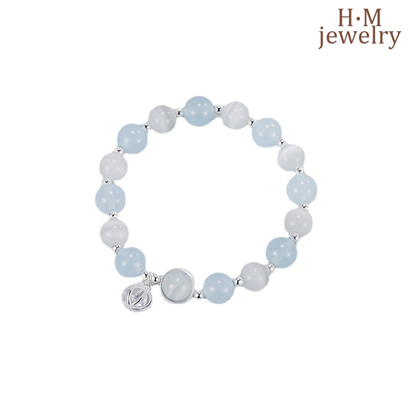 Gelang Manikmanik Kristal Opal Aquamarine Untuk Wanita