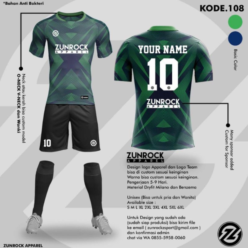 Baju Olahraga pria Jersey futsal bola volly badminton setelan printing custom