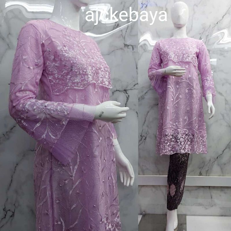 kebaya tunik tille Andin /kebaya terbaru/kebaya modren/kebaya pesta /kebaya seragam pesta