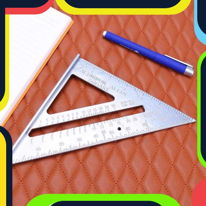 Bayar Ditempat Taffware Penggaris Siku Mistar Triangle Ruler Aluminium - VK18