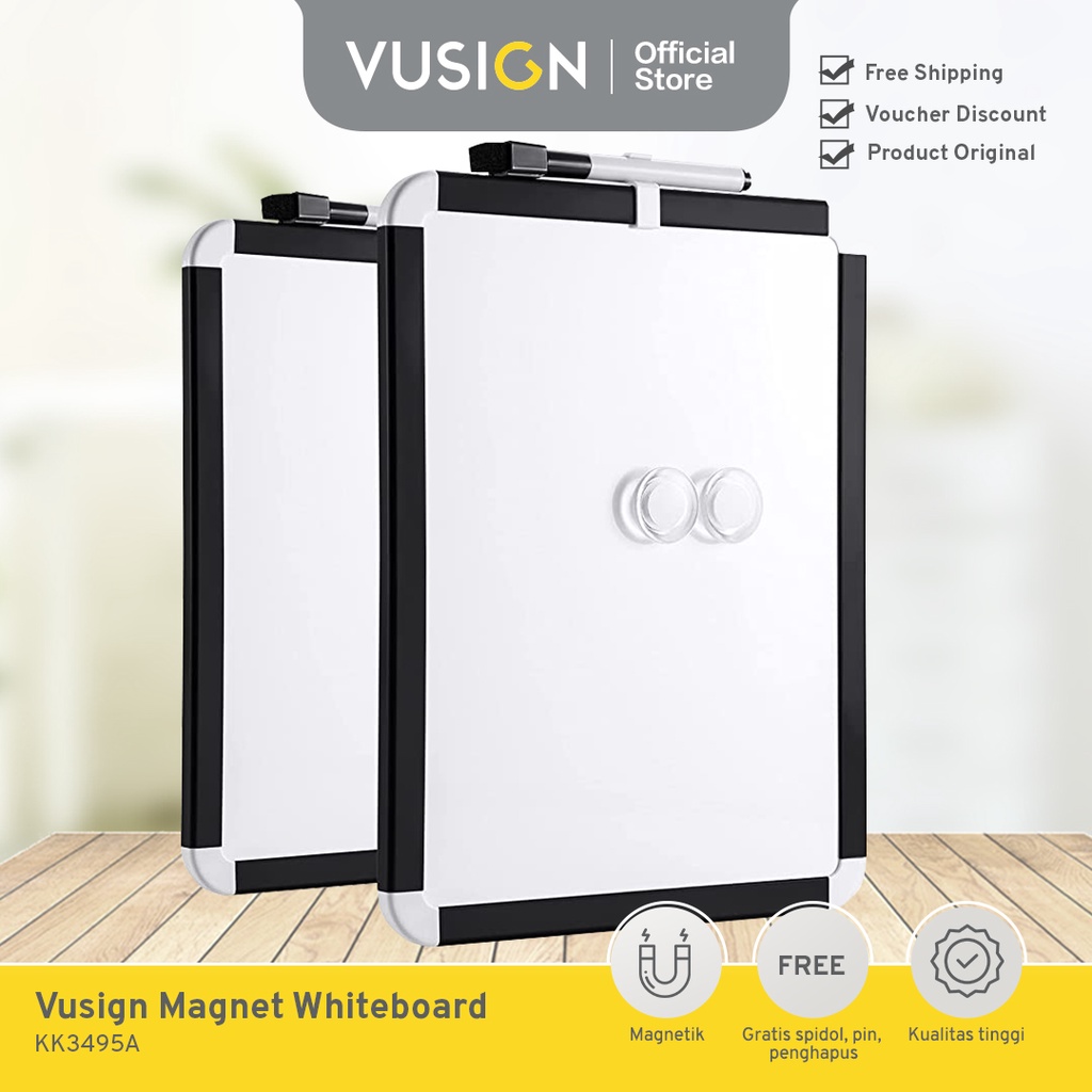 

Vusign Magnet Whiteboard / Papan Tulis Magnet Gantung 28 x 22 cm Gratis Spidol Pin Penghapus KK3495A