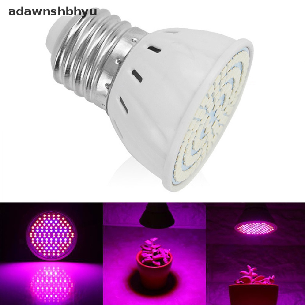 Adawnshbhyu 48/60/80 220V LED Grow Light E27 Lampu Bohlam Untuk Tanaman Hidroponik Spektrum Penuh