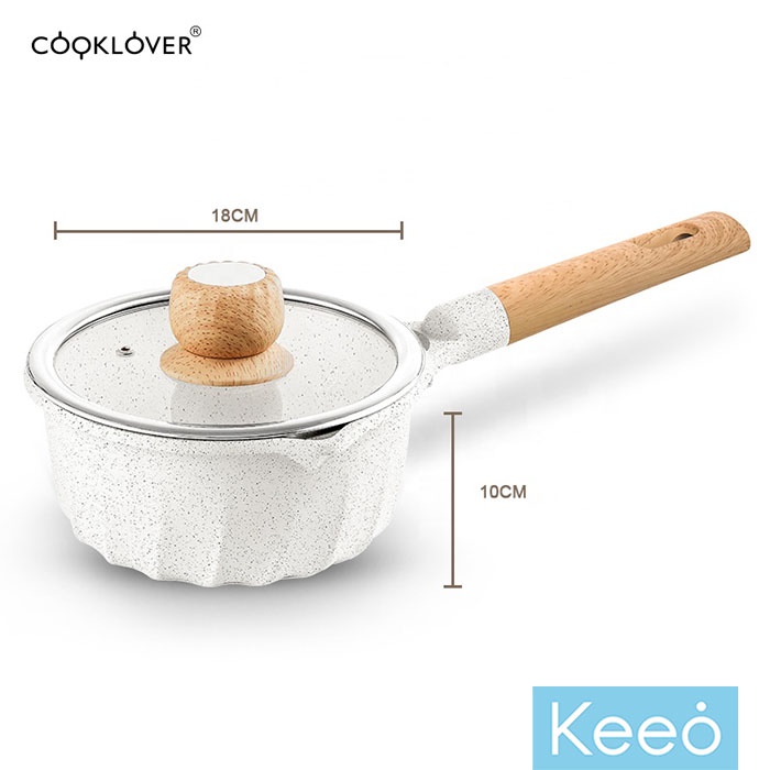 Cooklover 18 cm Panci Anti Lengket dengan Tutup (Sauce Pan) Putih