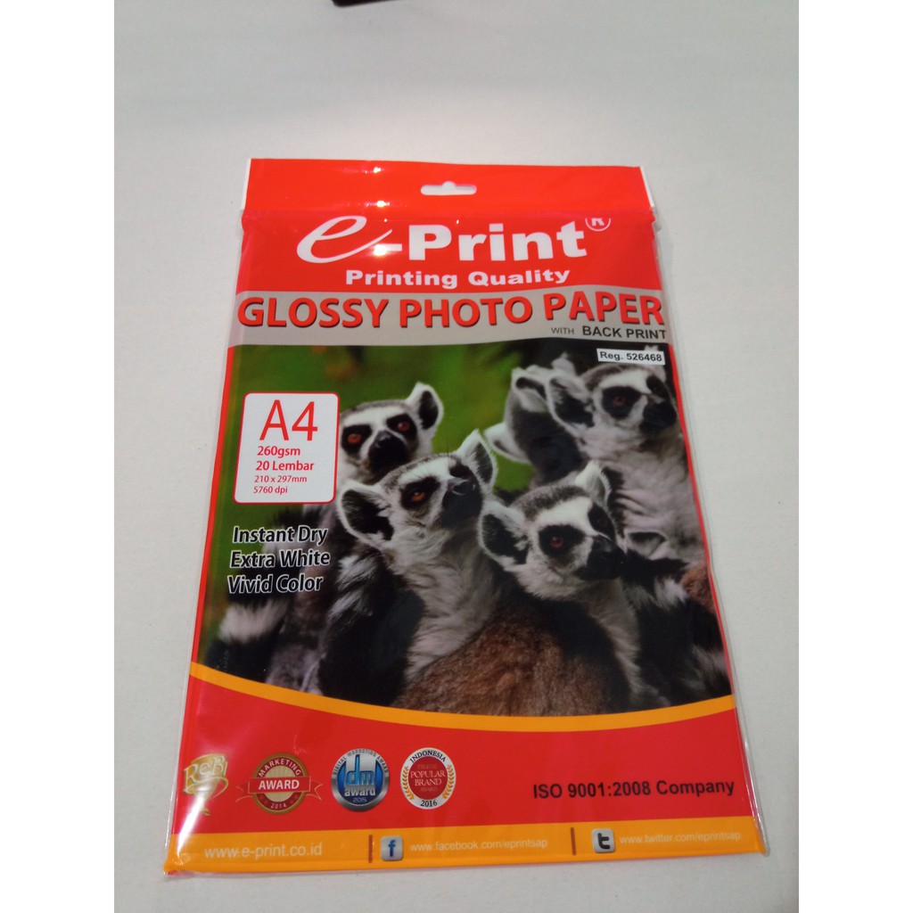 

E-print Glossy Paper A4 260gsm 20 lembar [ Koala ]