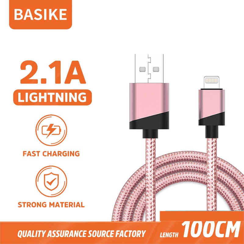 (HOT)BASIKE Kabel Data Type C Micro Lightning Fast Charging for iPhone Xiaomi Oppo Samsung Universal
