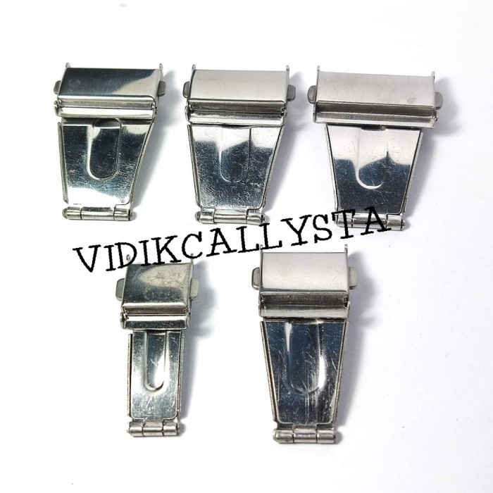 Buckle Pengunci tali Jam Tangan Pencetan Engsel Jam Tangan Silver