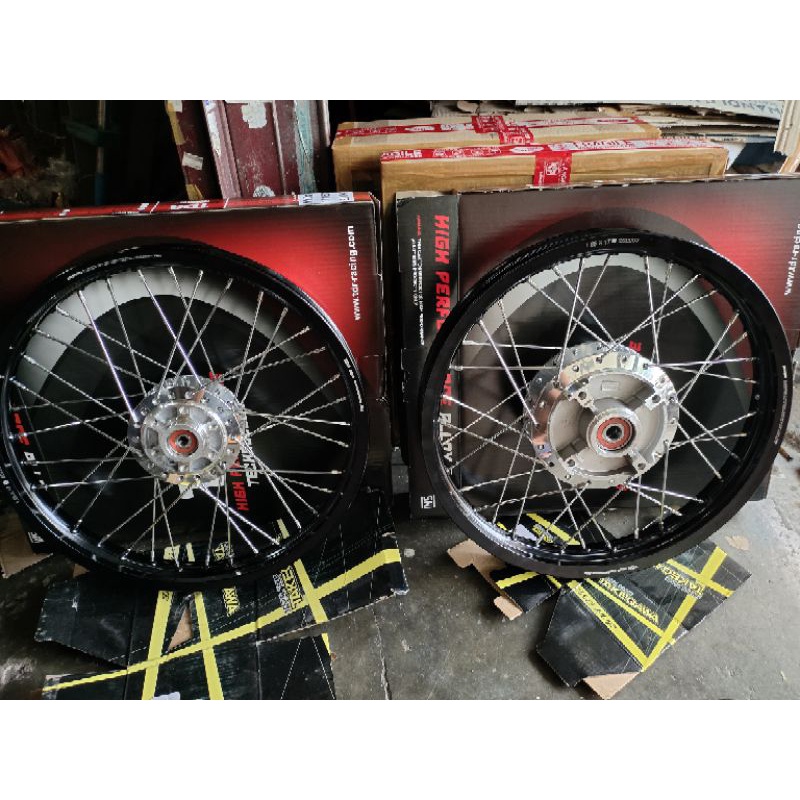 Paket Set Rakit Velg TDR 160/185x17+Tromol Tiger Revo Dobel Cakram Takegawa Crome+Ruji TDR