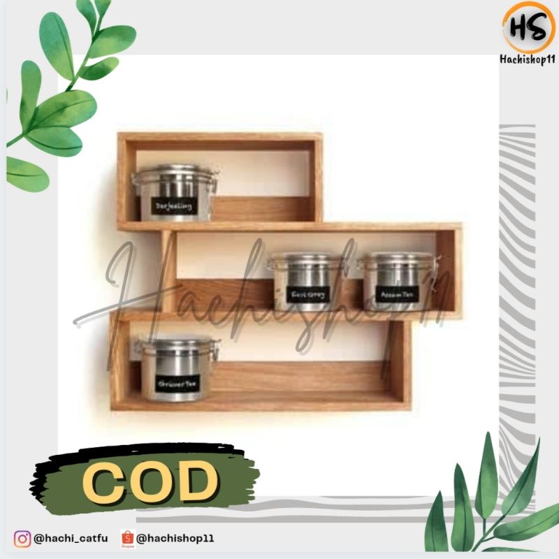 Rak Dinding Tempel Ruang Tamu / Dapur /Kamar Tidur Tempat Parfum Kosmetik Minimalis Serbaguna