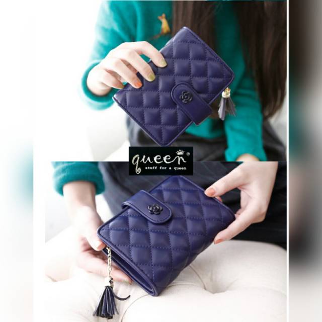 A1 Promo Dompet Wanita Lucu Elegan Bahan Taiga Ukuran 19x9 Warna Ungu Tosca Biru Hitam Fanta Murah