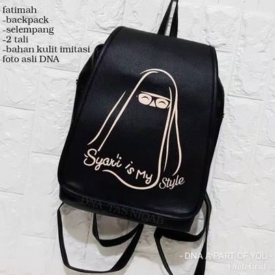 [ VANISA ] Tas Ransel Wanita Backpack Stylish Multifungsi Tema Beautiful With Heejab Be Syar'i Muslimah Is Like A Pearl-Be Syar'i
