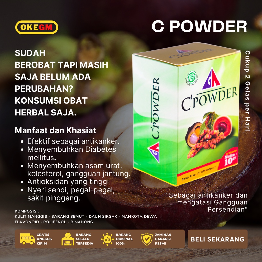 

C POWDER | Sebagai herbal antikanker dan Gangguan Persendian