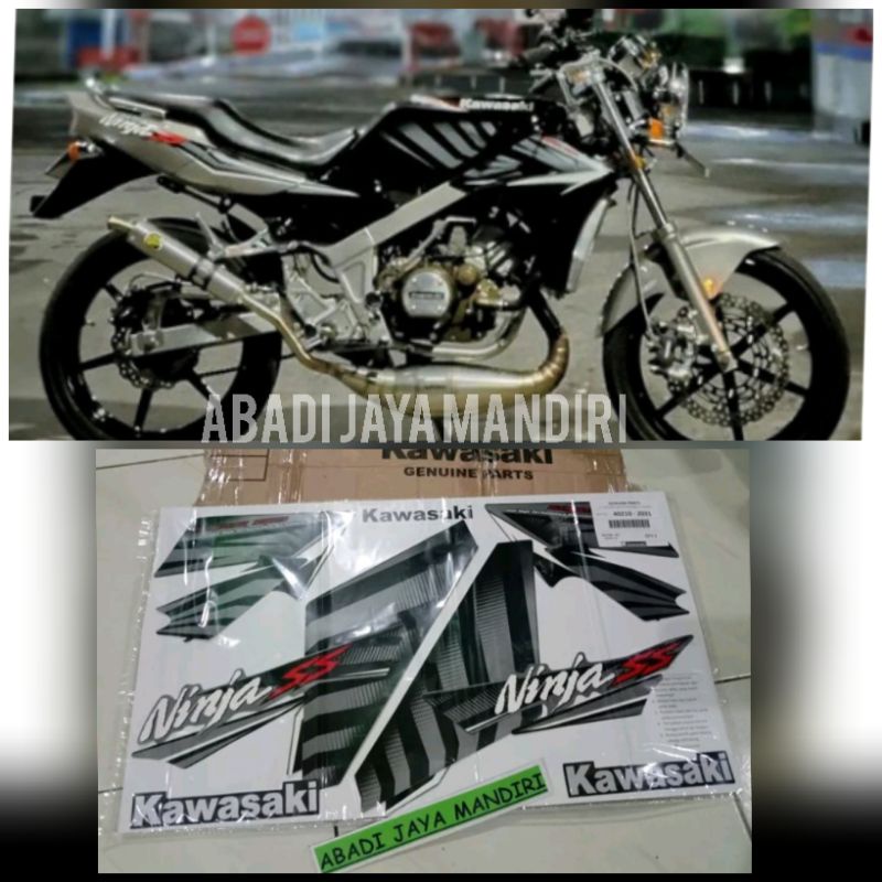 Striping Les Stiker Ori kawasaki Ninja Ss Hitam abu Zebra 2014 2015 asli kawasaki Fullset