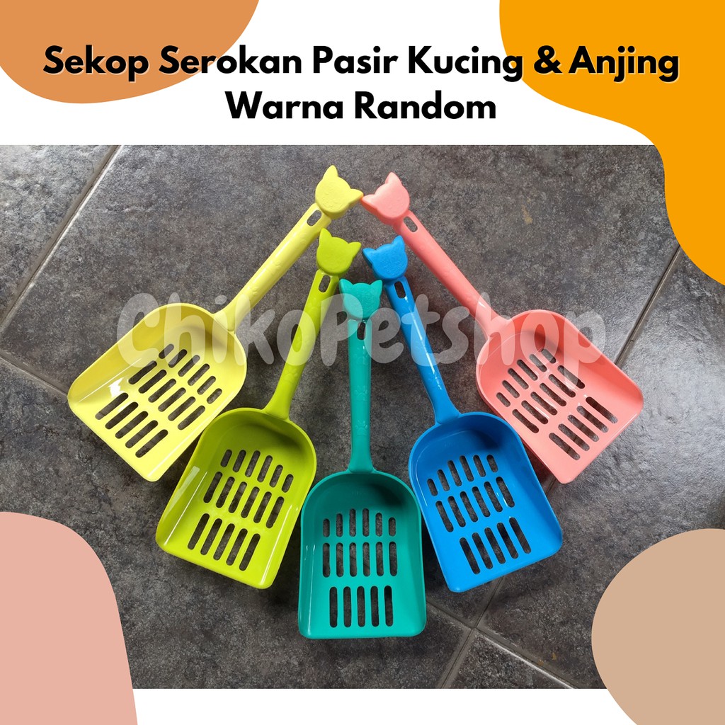 SEROKAN PASIR Sekop untuk Kucing &amp; Anjing - Warna Random