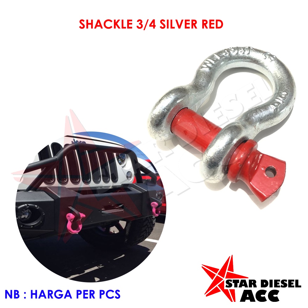 BESI U TARIKAN MOBIL CANTOLAN TALI WINCH U OMEGA SEKEL 3/4 BESAR SILVER RED