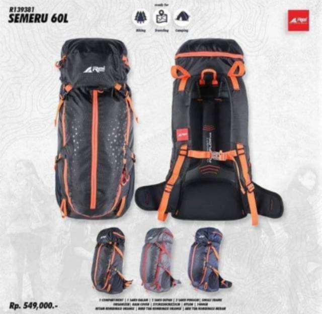 Tas Carrier Rei Semeru 60L Tas Gunung Rei Semeru 60 Liter