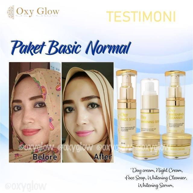 Paket Skincare Flek/Acne/Whitening OxyGlow Bonus Pouch Croco (Leather Bag)-2
