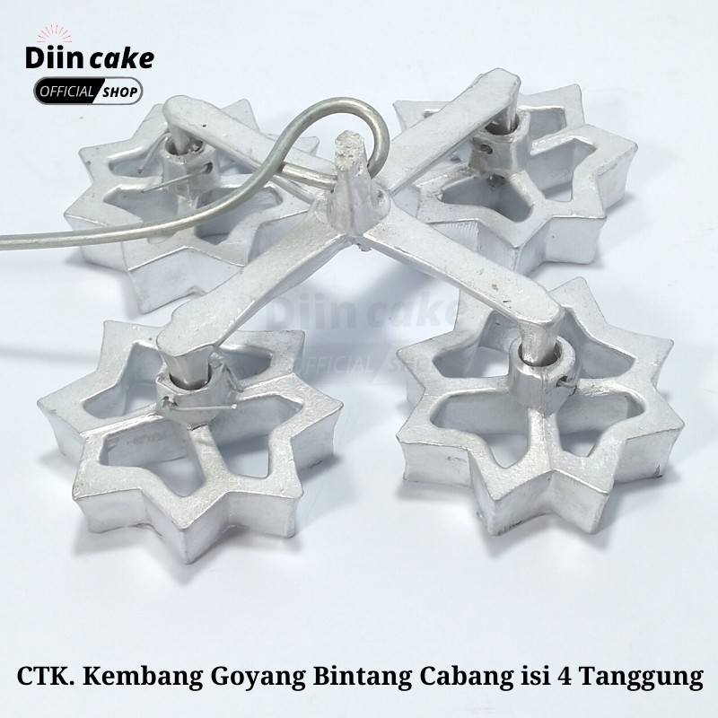 Cetakan Kue Kembang Goyang Bentuk Bunga / Bintang Cabang Gandeng isi 4 Diameter 5 cm