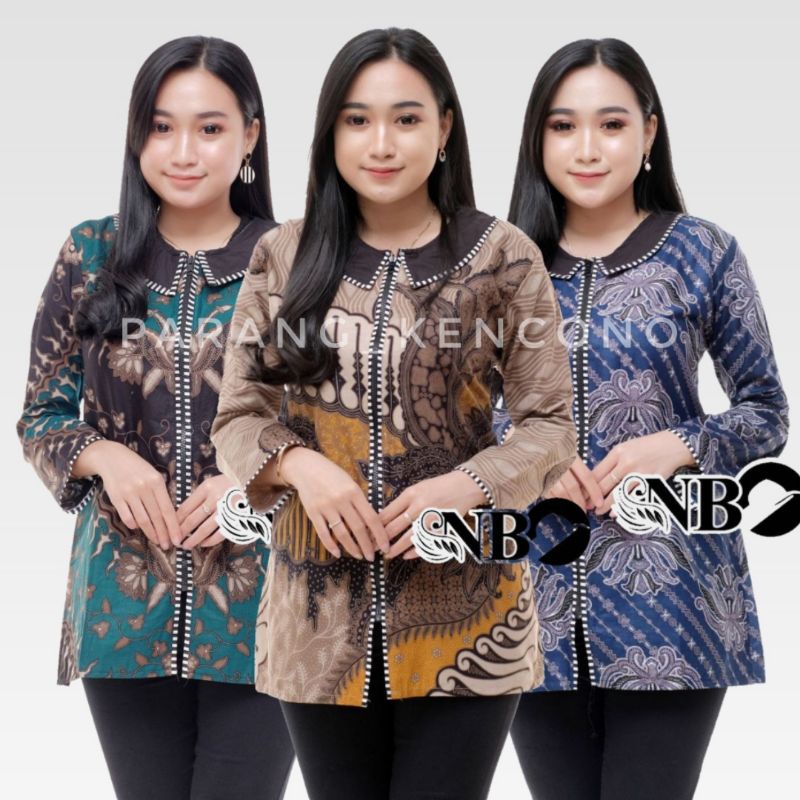 BAJU BATIK WANITA MODERN MONALISA GENES M,L,XL asli PEKALONGAN