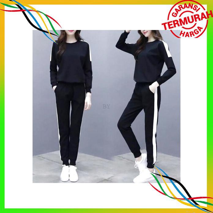 OLAHRAGA BAJU SETELAN OLAHRAGA JOGGING WANITA KEKINIAN TERBARU KOREAN STYLE BAYAR COD