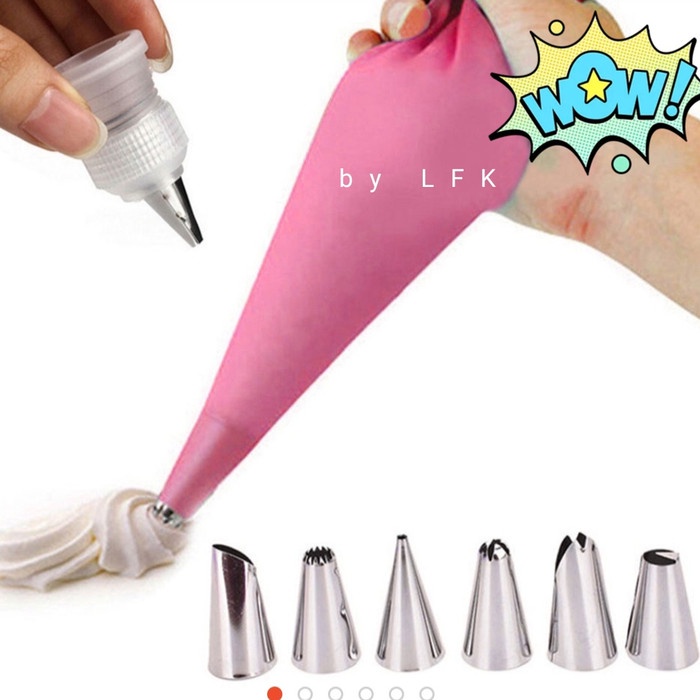 

KUE-PENGHIAS-ALAT- ICING PIPING BAG SET CAKE DECORATING KIT COOKIE 8PCS SPUIT COUPLER DIY - 26 IN 1
