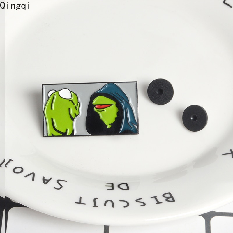 Bros Pin Enamel Desain Katak Pepe Untuk Perhiasan